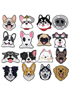 16pcs/set Cute Pet Dog Enamel Brooch , Zinc Alloy Animal Pattern Badge, Elegant Women's Jewelry Accessory, Perfect Gift
