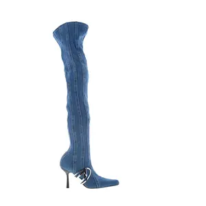 Diesel D-Eclipse TBT C Y03223-P0585-H5414 Womens Blue Over The Knee Boots