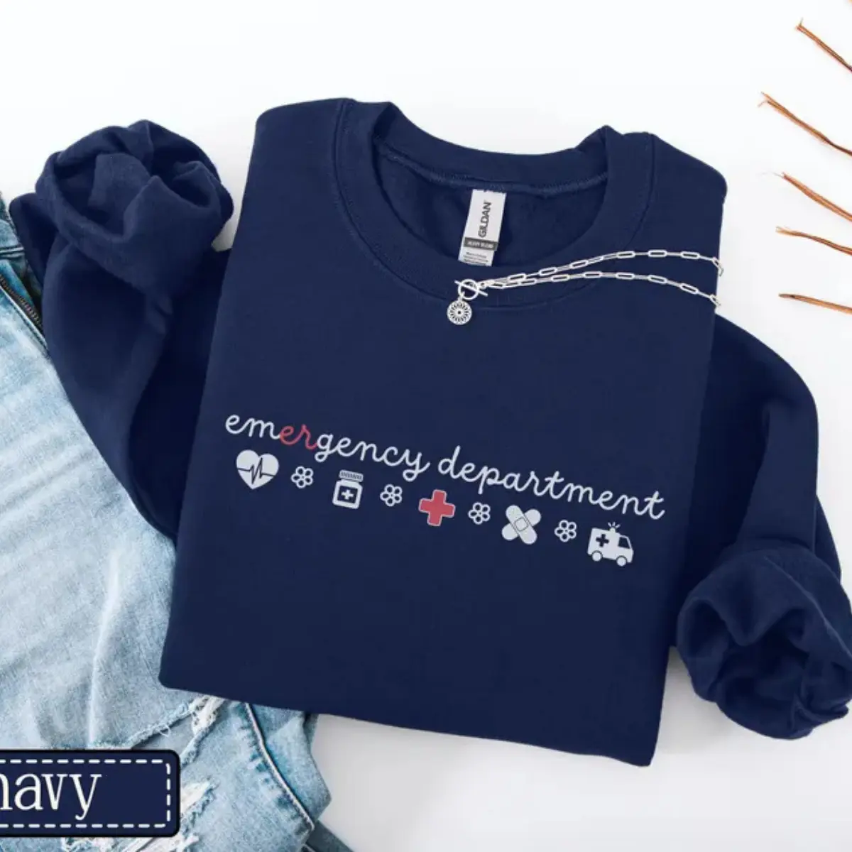 Emergency Department Sweatshirt • ER Nurse Sweater • Emergency Room Crew Group • ER Tech Gift • EMT Ems Work Pullover • Er Nurse Crewneck