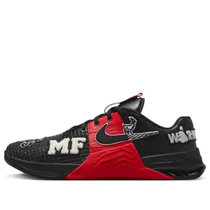 NIKE Metcon 8 MF Mat Fraser Men's Training Shoes in Bold Black and Red with a Distinctive Rooster Logo, Bold Colors