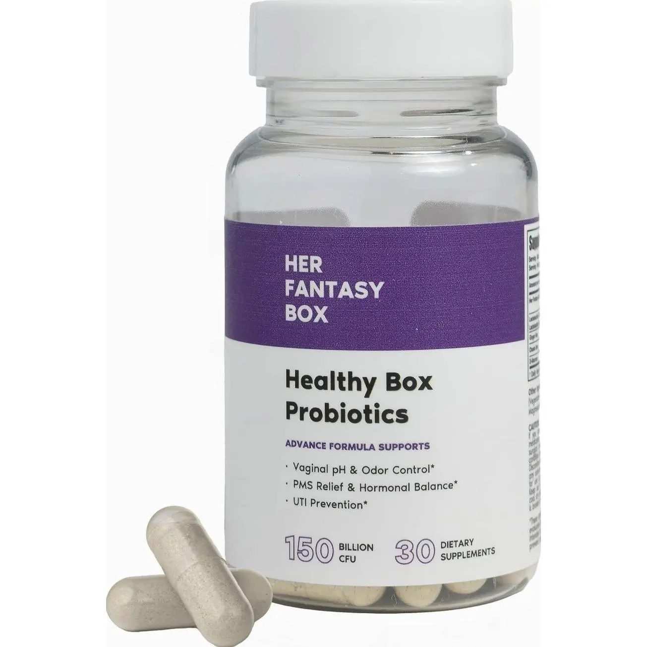 Her Fantasy Box | Healthy Box | Vaginal Probiotics for Women – Prebiotics + Advanced Lactobacillus Blend – Hormonal Balance, PMS Relief – Feminine Health Support with Cranberry & D-Mannose