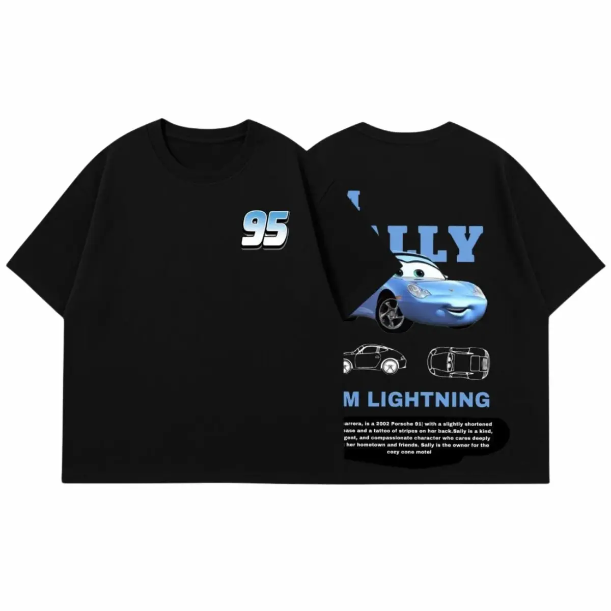 Retro Two Side Cars Gildan T-Shirt , Cars Movie T-Shirt,Mcqueen and Mater Retro Vintage Unisex Oversized Anime Graphic Tee – Trendy Y2K Acid Gildan,Manga Game Movie Lover Gift For Fans Merch