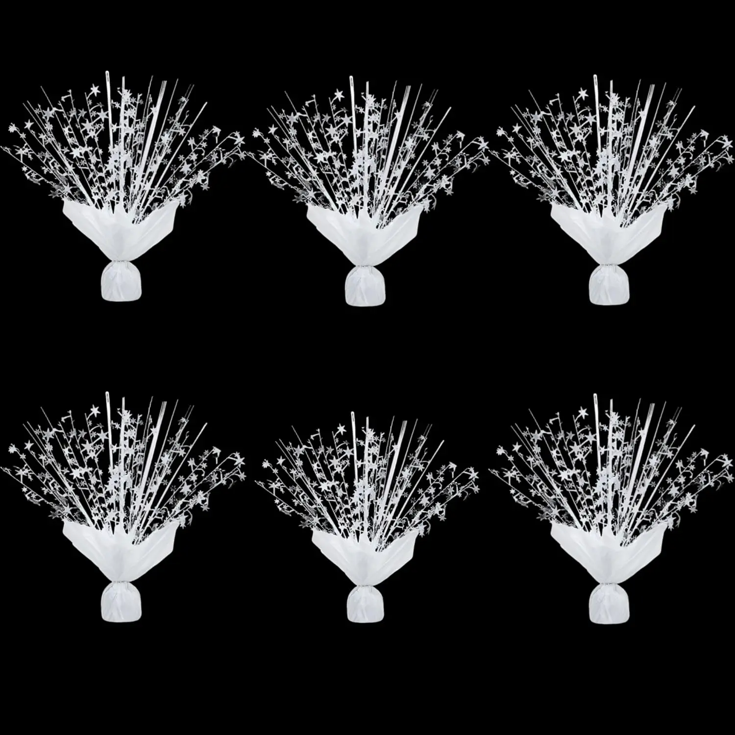 6-Pack Metallic Star Table Decoration Set, Elegant Centerpieces for Birthday Party, Wedding Event Home Festive Decor