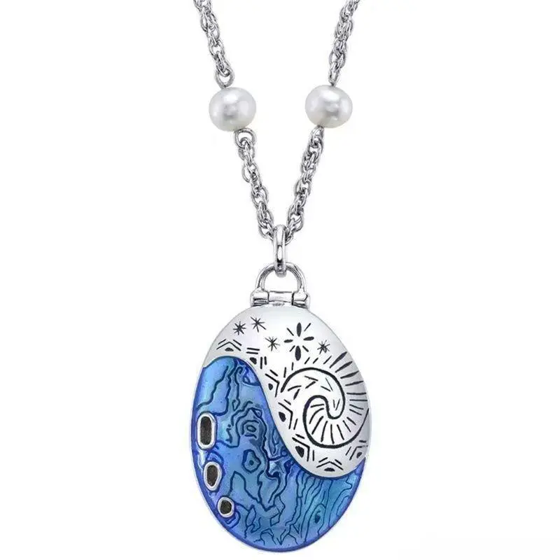 Fashionable Necklace with Ocean Themed Cartoon Teardrop Pendant, Movie Inspired Jewelry for Boys and Girls, Holiday Gift Idea