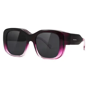 Meeloog Polarized Fit Over Glasses Sunglasses for Women, Trendy Beach Eyewear， Square Wrap Around Lightweight Shades for Driving Riding ST0066