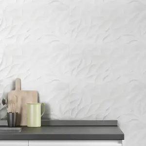 Silom White 12" x 24" 3D Textured Wall Tile