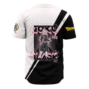 Black Goku Dragon Ball Z Baseball Jersey Retro Summer Trendy Shirt Gift For Anime Lover, Jersey Outfit, Anime Baseball Jersey Merch, Manga Jersey Shirt For Anime Fan