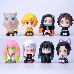 8-Piece Set Demon Slayer Characters Figurines, Tanjiro Nezuko Inosuke Sanemi Christmas Decorations, Perfect Office Room Ornaments
