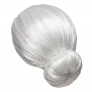 Kids' Old Maid Grandma Costume Wig - White Bun Hairstyle