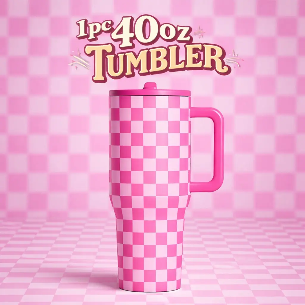 40oz Double-Wall Vacuum Insulated Stainless Steel Tumbler, Leak-Proof Lid, Checkered Design, Keeps Drinks Hot for 12H and Cold for 24H, Travel Mug, Ideal Gift for Women & Men, for Holiday Office Travel Use