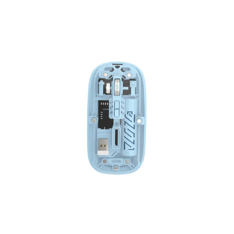 Transparent rechargeable mouse compatible with Apple and Huawei, Bluetooth dual-mode and triple-mode 5.0, silent 2.4g