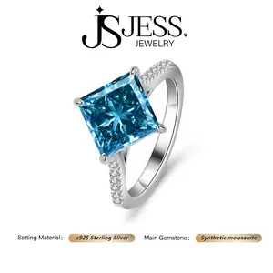 [#282] Stackable Ring Set, 3ct Princess Cut, VVS Synthetic Moissanite & Tiara Bands, 925 Sterling Silver Jewelry for Women
