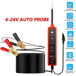 Car Electric Circuit Tester Power Probe 6-24V DC, Digital Automotive Diagnostic Tool for Testing Motors Relays Fuses Wiring Harness with 4M Extension Cable