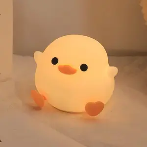 Sensory Duck Night Light, Rechargeable Squishy Lamp for Anxiety Relief, Desk Decor with Touch Control, Adult Fidget Gift