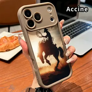 Phone Case for iPhone 17 Pro Max 16 Plus 15 14 13 12 11 Air E Cowboy at Sunset Anti-Scratch Shockproof TPU Bumper Drop-proof Cover