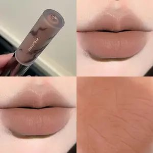 Matte Nude Brown Lip Glaze, Milky Coffee Lip Tint, Brown-toned Lipstick with Fade-Resistant Color, Velvet Matte Finish Suitable All Skin Types, Usable in All Four Seasons