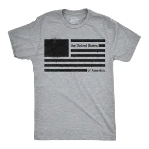Mens Funny T Shirts USA Flag Redacted Sarcastic Political Tee For Men Mens Funny T Shirts Cool Vintage Fashion T-Shirt Gift Classic Menswear Funny Political Short Sleeve Novelty Tees for Guys Light Grey