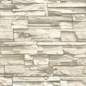 Roommates  Natural Stacked Stone Peel & Stick Wallpaper