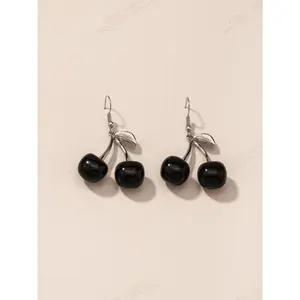 1 Pair Of Delicate Cherry Stud Earrings, Suitable For Women's Daily Wear And Commuting