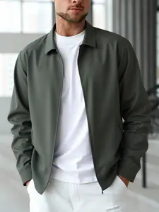 Spring and Autumn men's business collar jacket, executive jacket, flight suit jacket, men's jacket, casual simple solid color jacket, men's jacket, Coats