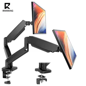 RIMIKING Dual Monitor Arm Stand - Ergonomic Desk Solution, Ergonomic Design, Fully Adjustable, Universal Compatibility, XZJ-B2