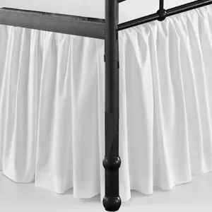 Ruffled Bed Skirt with Split Corners Side Coverage-Queen Size Dust Ruffles Bed Skirts 15 Inch Drop Expertise Tailored Fit Wrinkle Free Bed Skirt Dust Ruffle (Queen 15 Drop-White)