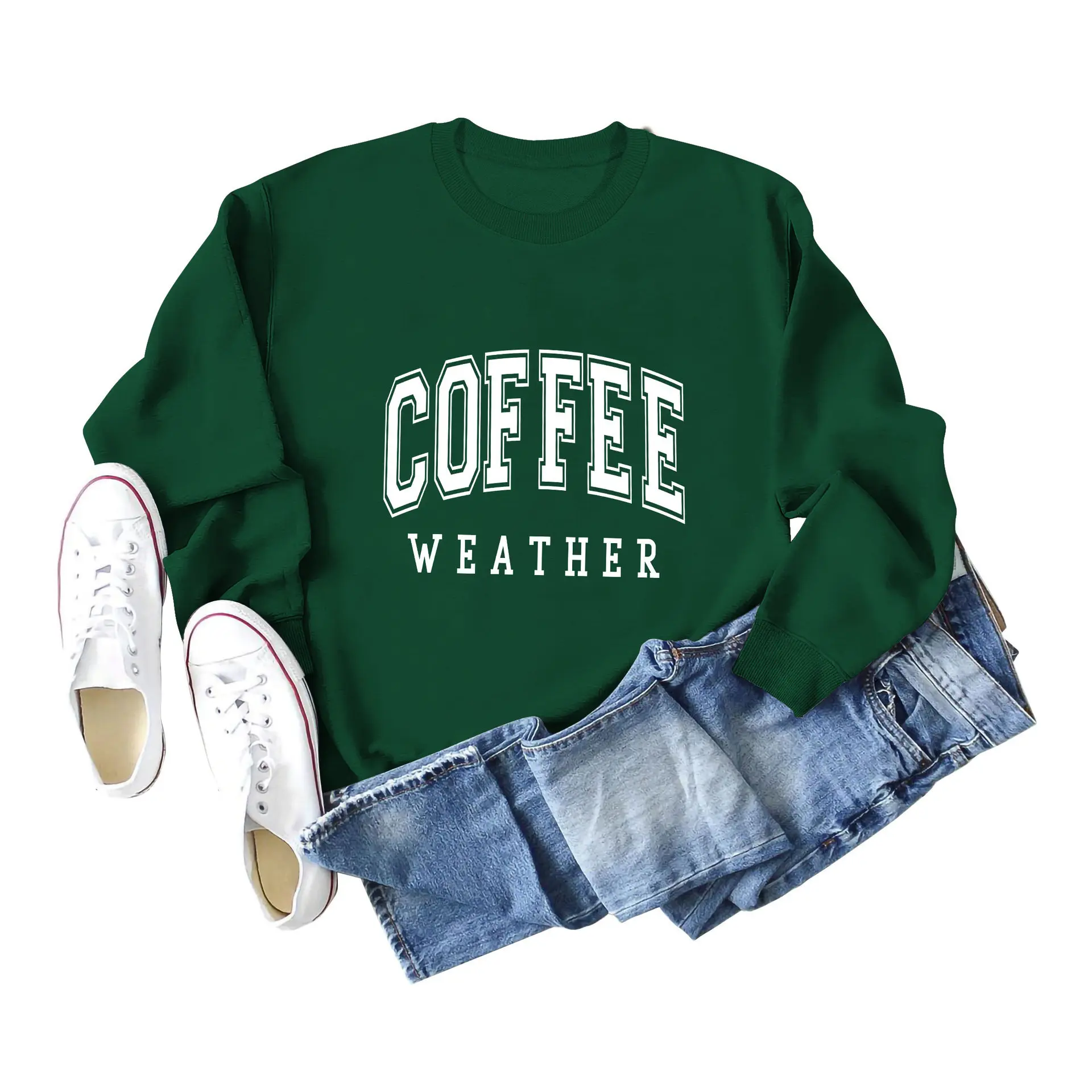Deep green hoodie (white font)