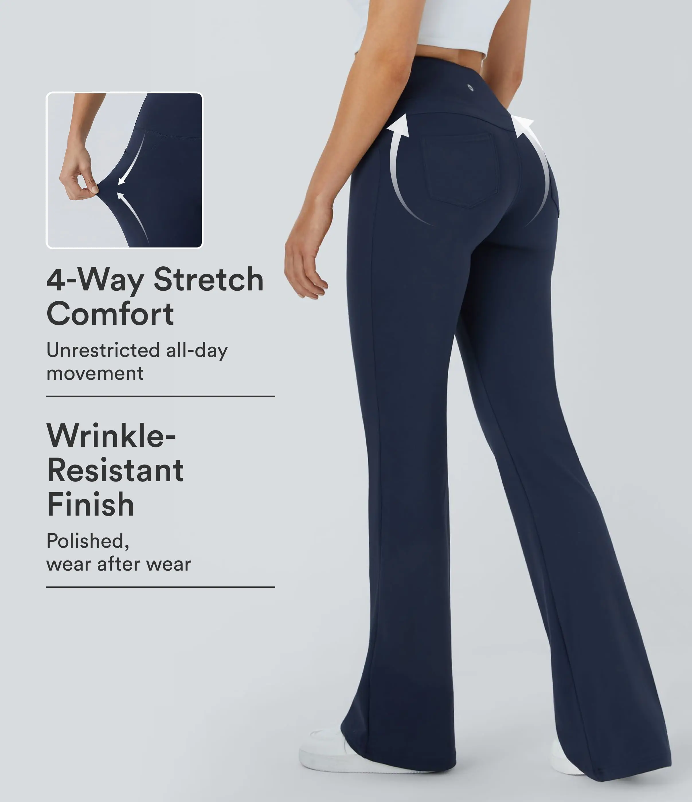Halara High Waisted Back Pocket Flare Yoga Leggings