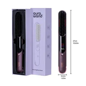 Wireless Portable Straightening Comb, Infrared Hair Care, Efficient Heating, 4 Temperature Settings, Long-Lasting Use, Travel-Friendly, Wireless Straightener