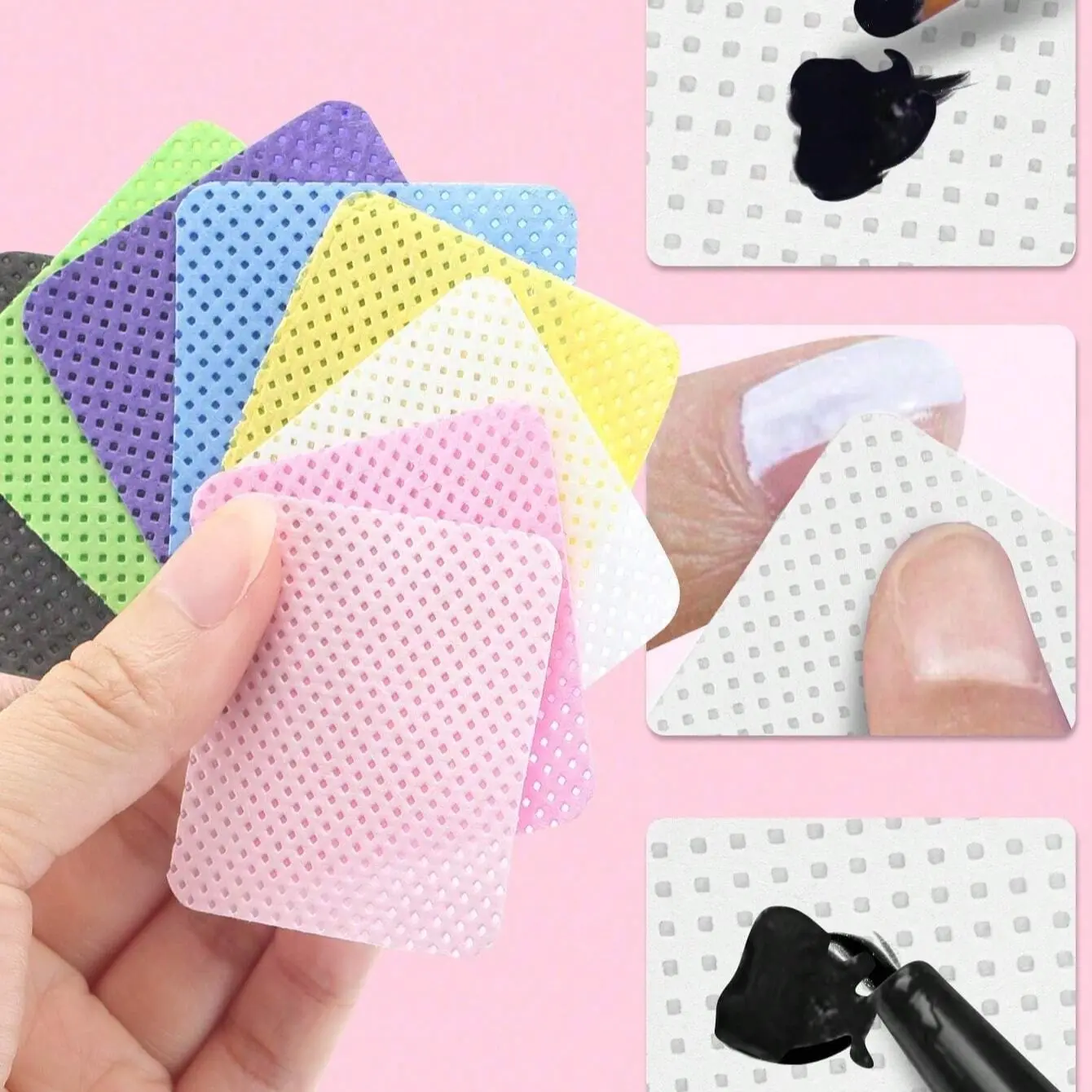 2000/1000 Piece Non Acetone Fingernail Polish Remover Gel Set, Pedicure Manicure Callus Wipes and Pads, Absorbent Clean Disposable Beauty Tools for Women and Salons, Nail Care Kit