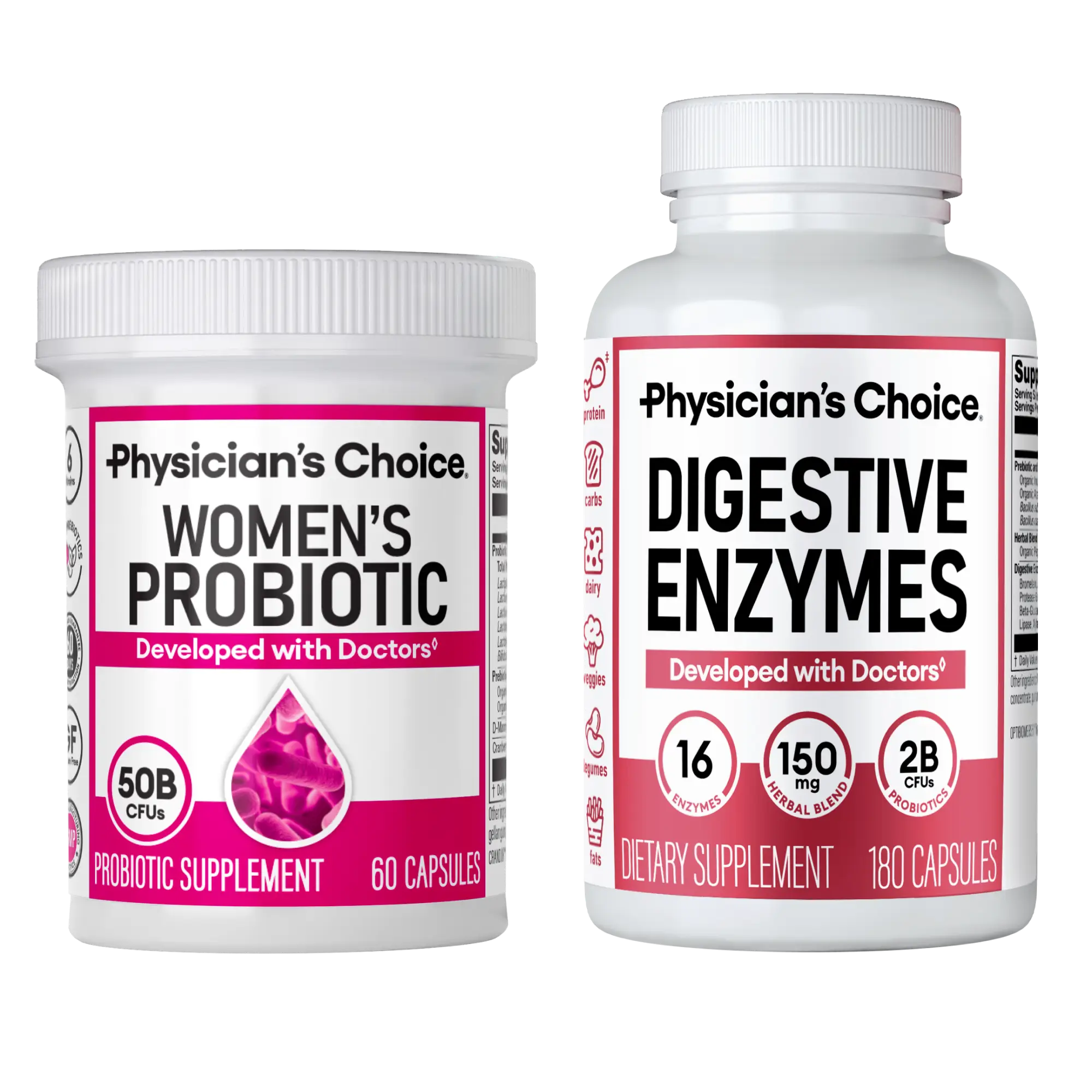 Physician's Choice Women's Health Value Bundle: Digestive Enzymes 180ct + Women'...