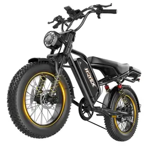 HQYEX Electric Bike Peak Power 1500W Full Suspension E-Motorcycle, Top Speed 31MPH, Range 40-55 Miles, 48V 20Ah Removable Battery, 2-Seater, LED Headlights, 20-Inch All-Terrain Fat Tires, UL 2849 Certified