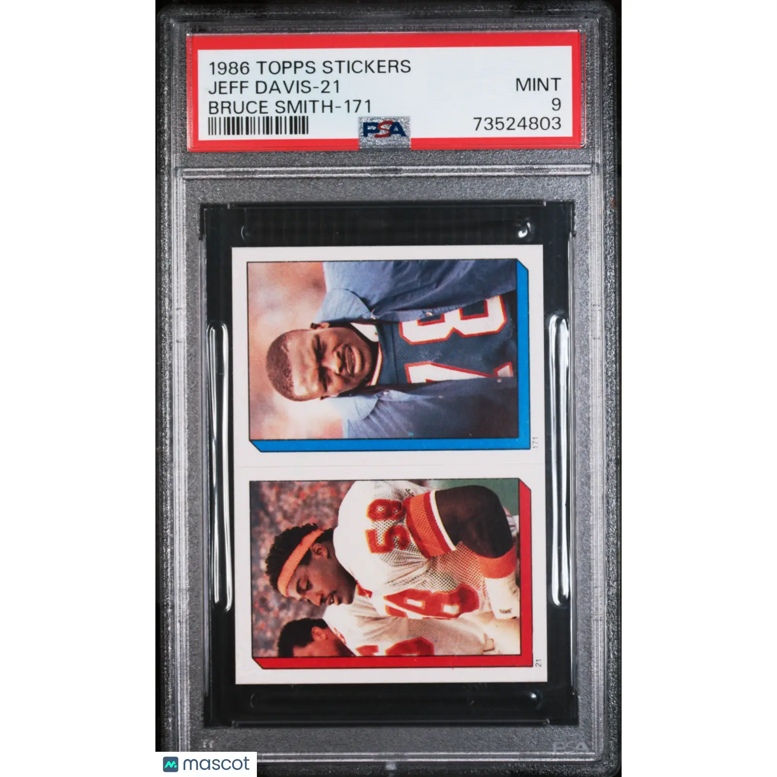 Jeff Davis-21 PSA 1986 Topps Stickers Football 9 73524803