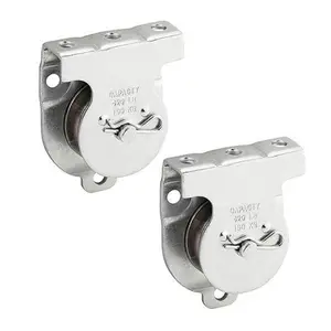 Hardware N233-247 3219BC Ceiling Mount Single Pulley Wall Mount Pulley Ceiling Pulley in Zinc, 1-1/2", 2 Pack