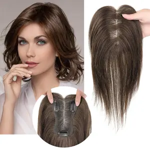 Vasilia Hair Toppers for Women With Thinning Hair 10/12/14 inch Hair Toppers for Women Remy Hair Toppers for Women Real Human Hair Clip in Hair Toppers with Baby Hair for Wide partings&Cover grayhair Mother's Day 2026 New Year gifts