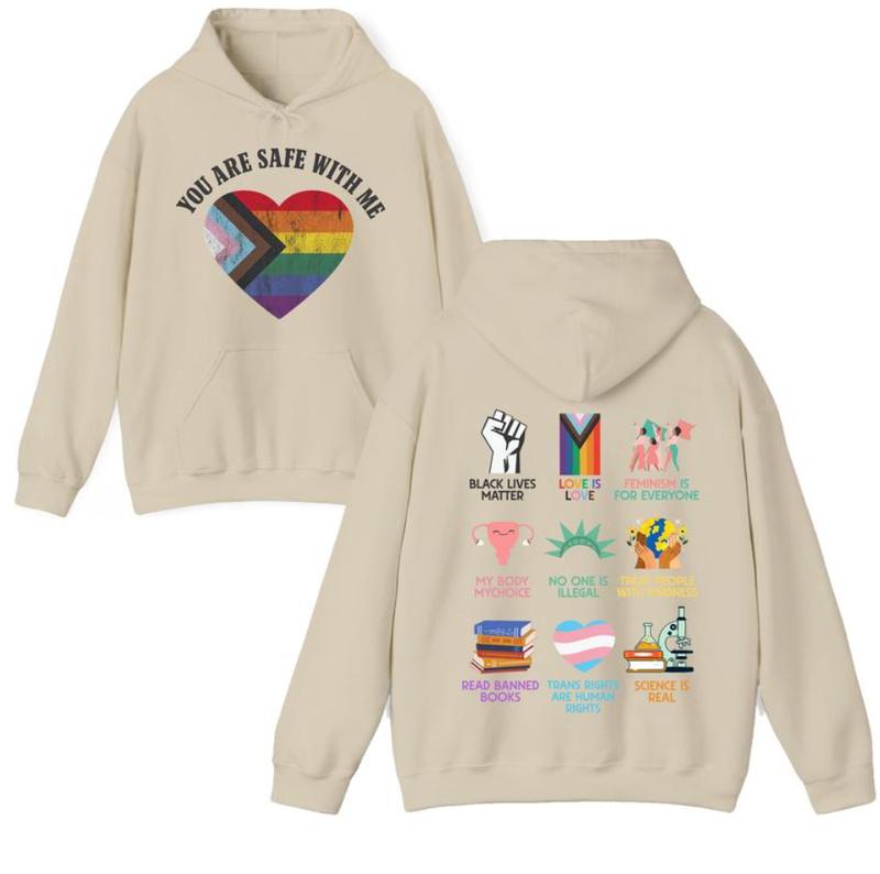 Equality Shirt, Human Rights shirt, Equal Rights, You're Safe With Me TShirt - Sweatshirt - Hoodie, Raise Kind Humans Tee, Equality Awareness, Love Is Love LGBTQ Pride, Progressive Social Justice