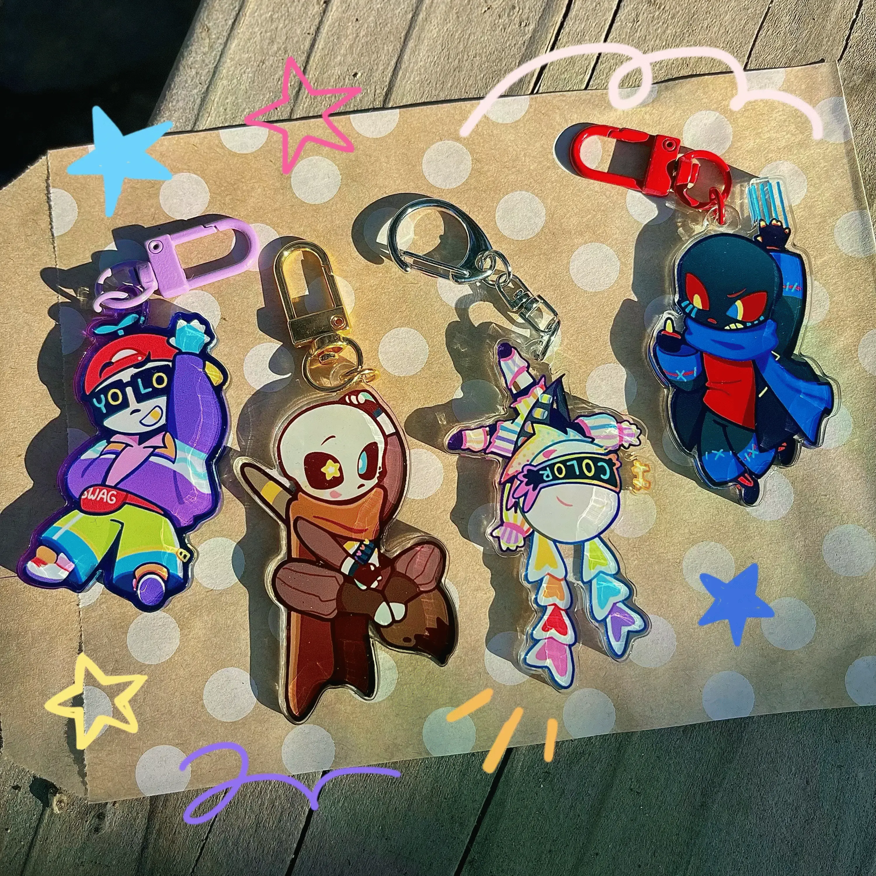 AU Sanses Keychains | Kawaii, Cute Keyring Accessory, Fun Charm For Backpack Or Purse | High Quality and Customer Favorite Items