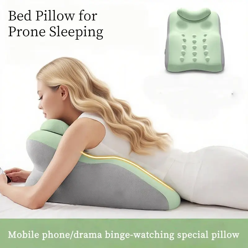 Ergonomic Support Pillow (2 Styles): Multifunctional Pillow for Stomach Sleepers, Breathable Bed Pillow, Suitable for Side and Back Sleeping, Memory Foam Pillow with Removable Cover, Versatile Support