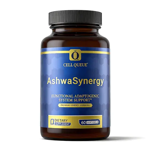Cell Queue Premium Ashwagandha Supplement | Dual Patented Adaptogen with Shoden & NooGandha | Calm Mood, Focus, Energy, Sleep Support & Daily Wellness | 60 Softgels