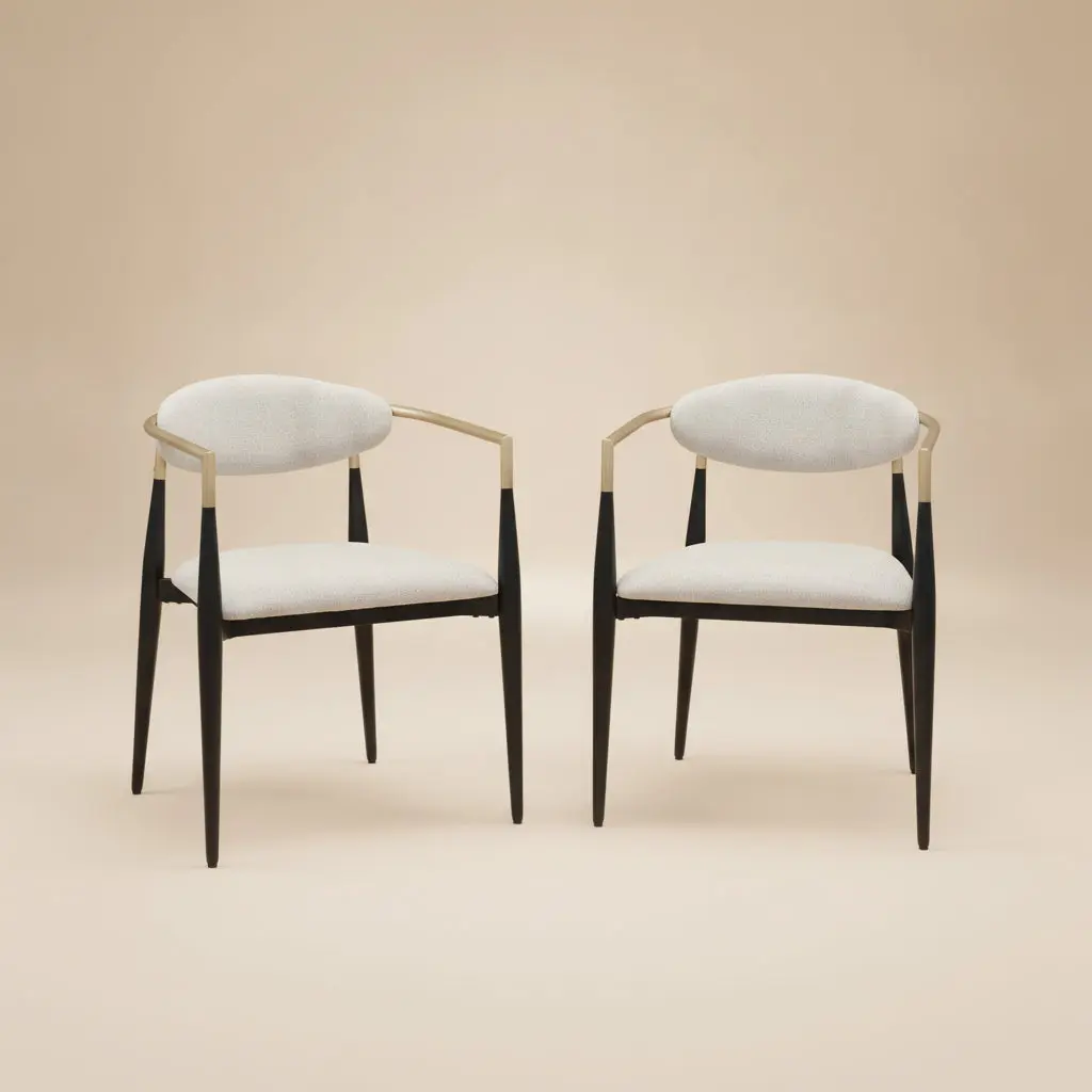 Alexis Fabric Upholstered Dining Arm Chair  (Set of 2)
