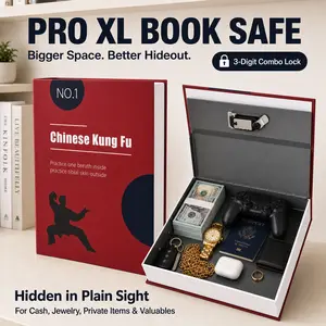 Pro XL Hidden Book Discreet Safe Box – Combination Lock for Dorm, Home, Travel – Secure Cash, Jewelry & Documents money piggy bank Ornaments