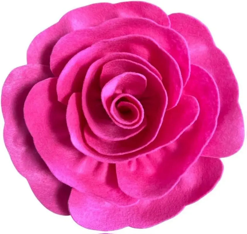 Handmade Felt Flower Wall Decor 12-Inch Pink 3D Rose for Baby Girl Nursery Lightweight Floral Wall Hanging Art Decoration Soft and Whimsical Touch