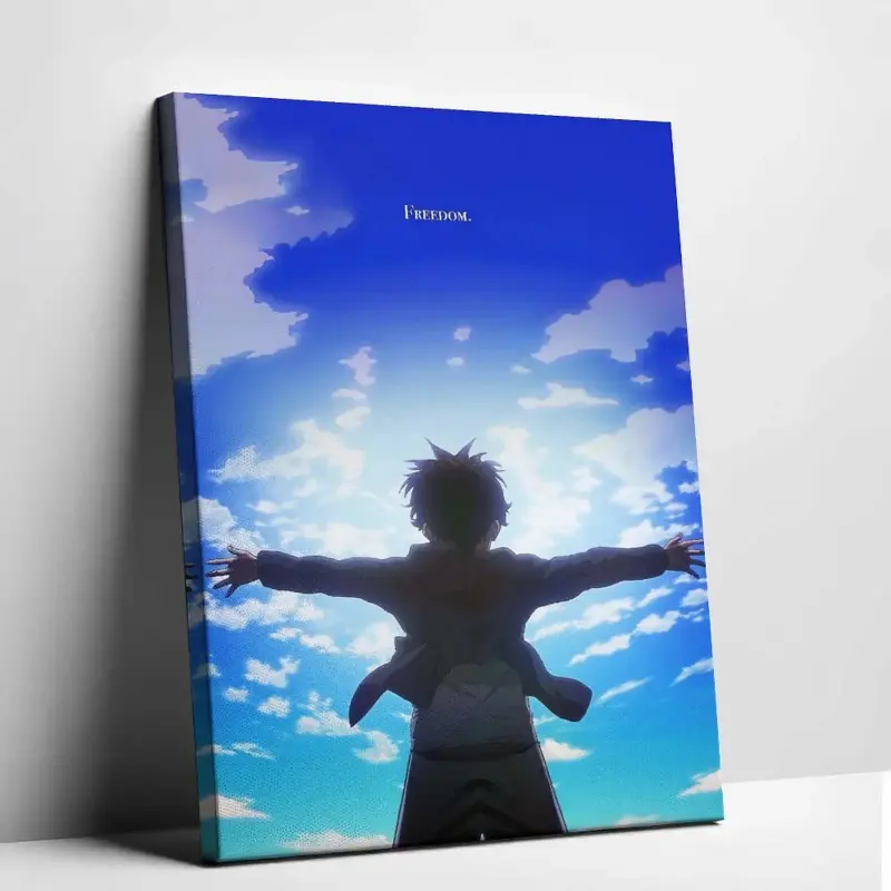 Eren Yeager Freedom Quote Poster - Attack on Titan Anime Wall Art, Artwork, Motivational Manga Print, Aesthetic Decor for Living  & Bedroom room, Decorative Print