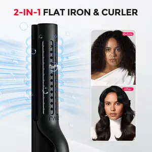 TYMO AIRFLOW- Straightener and Curling Irons 2 in 1, 360° Cooling Air Hair Curler, Tourmaline Coating, Comfort, hair styling tools, Plancha de cabello