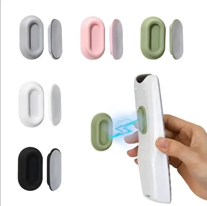 5-Pcs Metal Dual Magnetic Wall Mounted Holder - No-Drill Self-Adhesive Silicone Space Saving Organizer for Home, Office TV Remotes (Shop Wall Organizer Compatible with Fan & Air Conditioner Remotes)