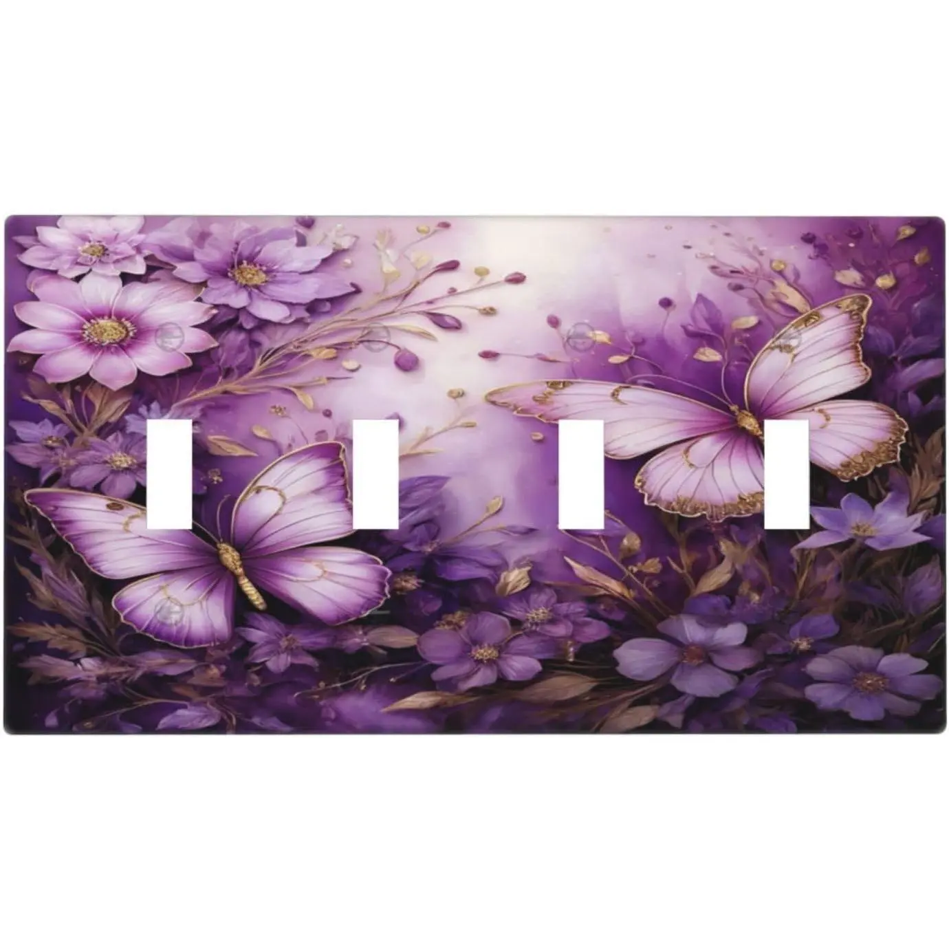 Purple Flowers Animal Floral