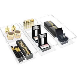 Sorbus Skin care organizer, Storage bin Drawer organizers for cosmetic, Bathroom, Vanity (6-Piece Set) Boxes Cabinet Household Plastic Hand