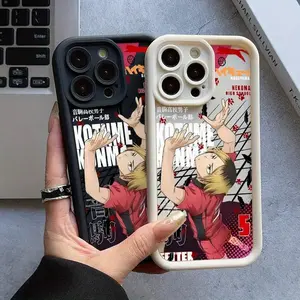Anime H-Haikyuu!! K-ozume Kenma Phone Case For iPhone 17/16/15/14/13/12/11/Pro/ProMax/Plus/17Air/16,17E,Samsung S26/S25/S24/S23/S22/S21/Plus/Ultra/21,24FE Soft Ladder Lens Protection Case,Making It an Excellent Gift Choice for Anime fans