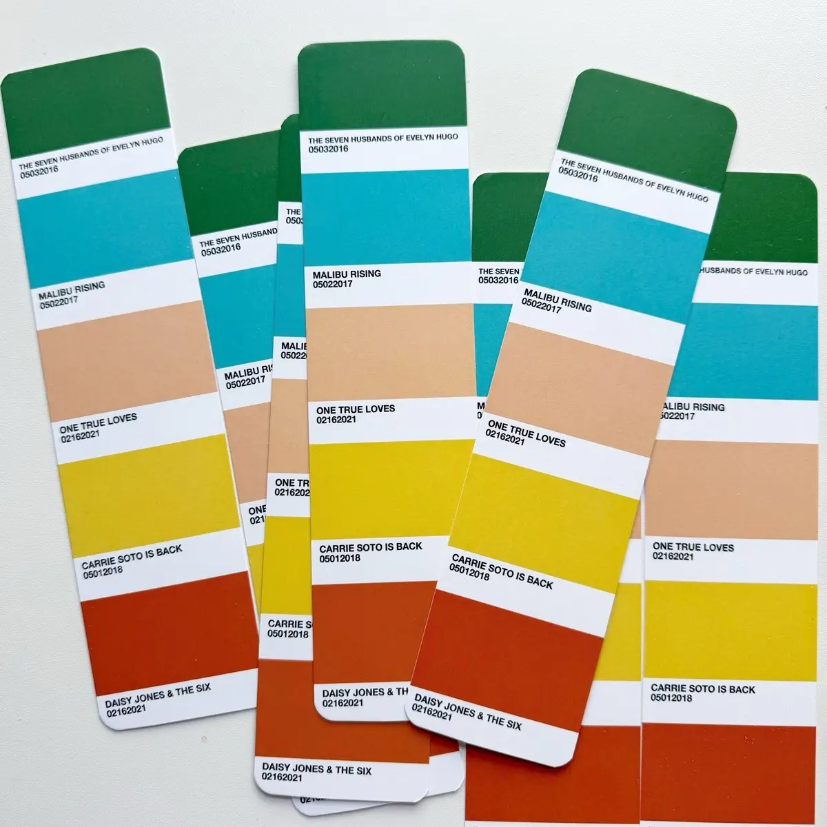 Taylor Jenkins Reid Color Swatch Bookmarks