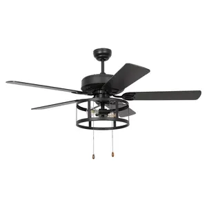 Parrot Uncle 52-inch Urbana Indoor Reversible AC Motor Industrial Ceiling Fan with Lighting and Pull Chain